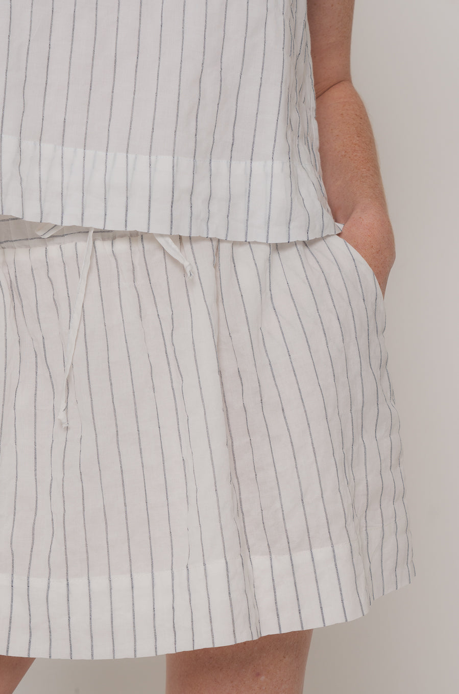 Grace Skirt in Navy & White Stripe