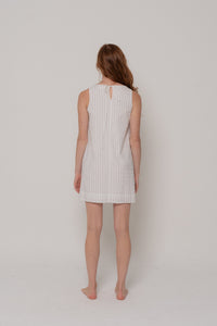 Faye Dress in Navy & White Stripe