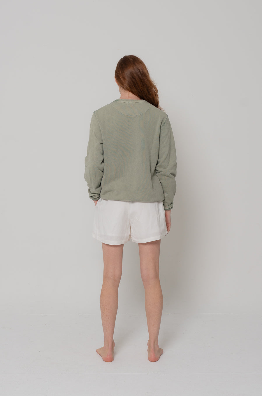 Embroidered Sweatshirt in Light Sage