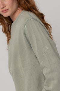 Embroidered Sweatshirt in Light Sage