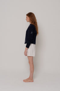 Embroidered Sweatshirt in Navy