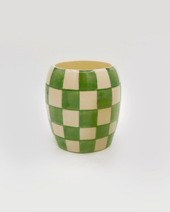 Sage Checkered Candle - Casa Nana