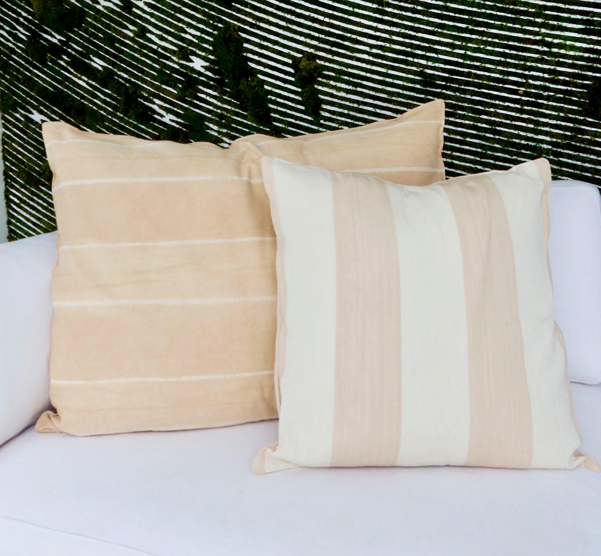 Tan Stripe Pillow - Casa Nana